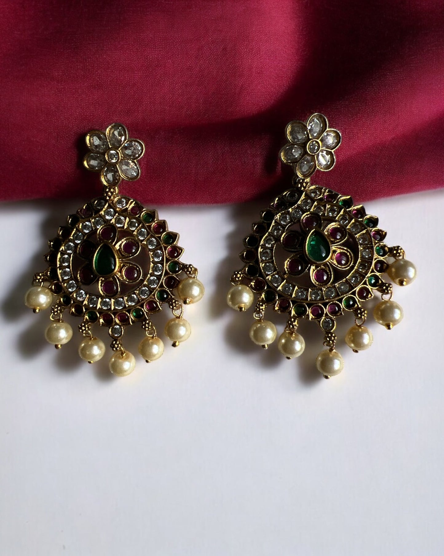 Antique Pearl Chandbali