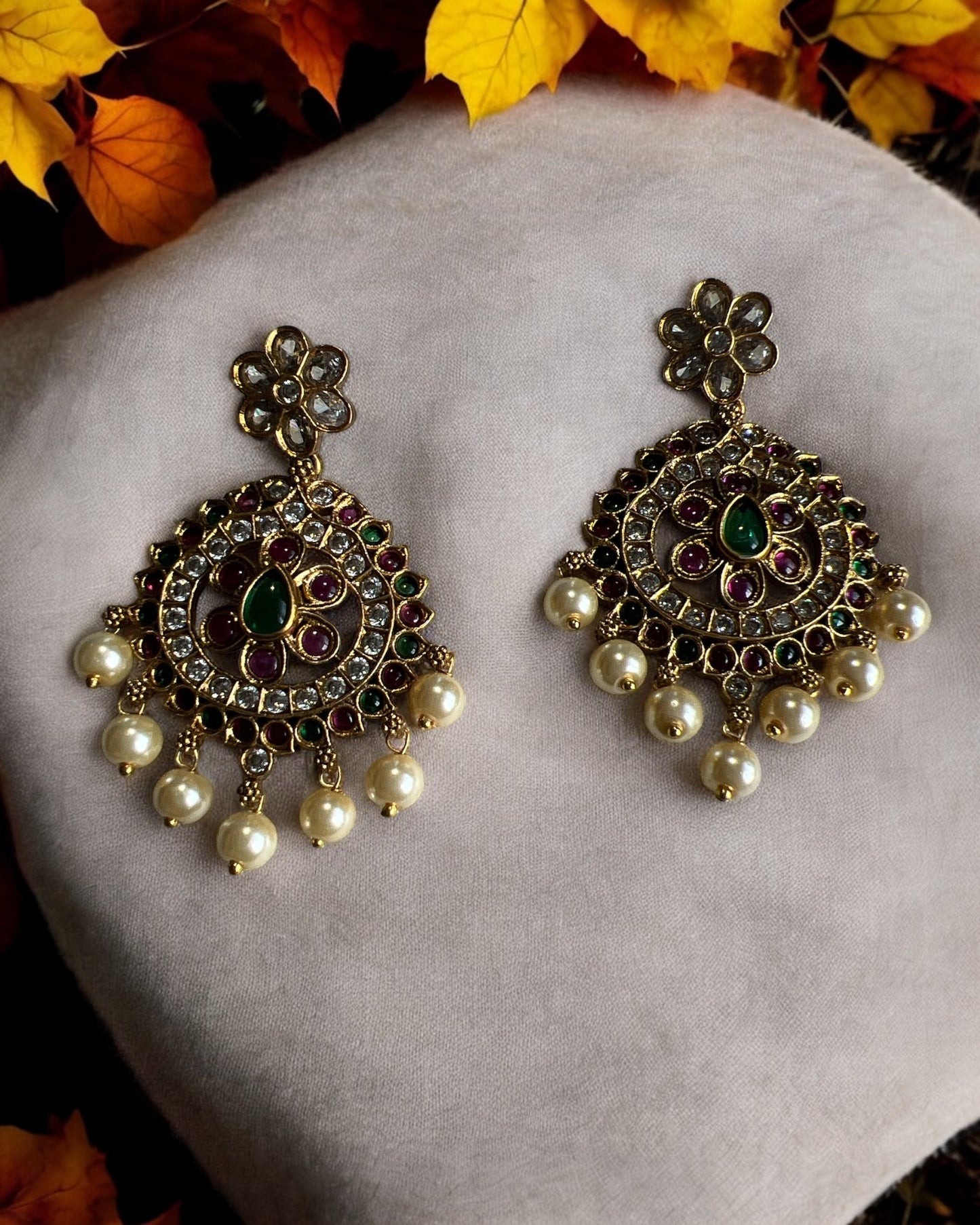 Antique Pearl Chandbali
