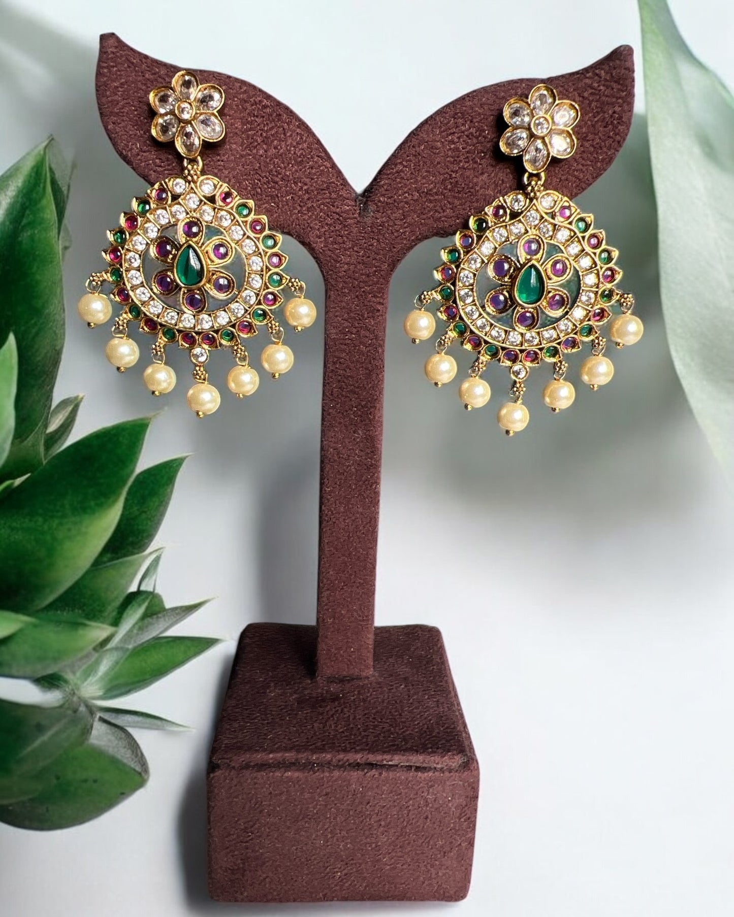 Antique Pearl Chandbali