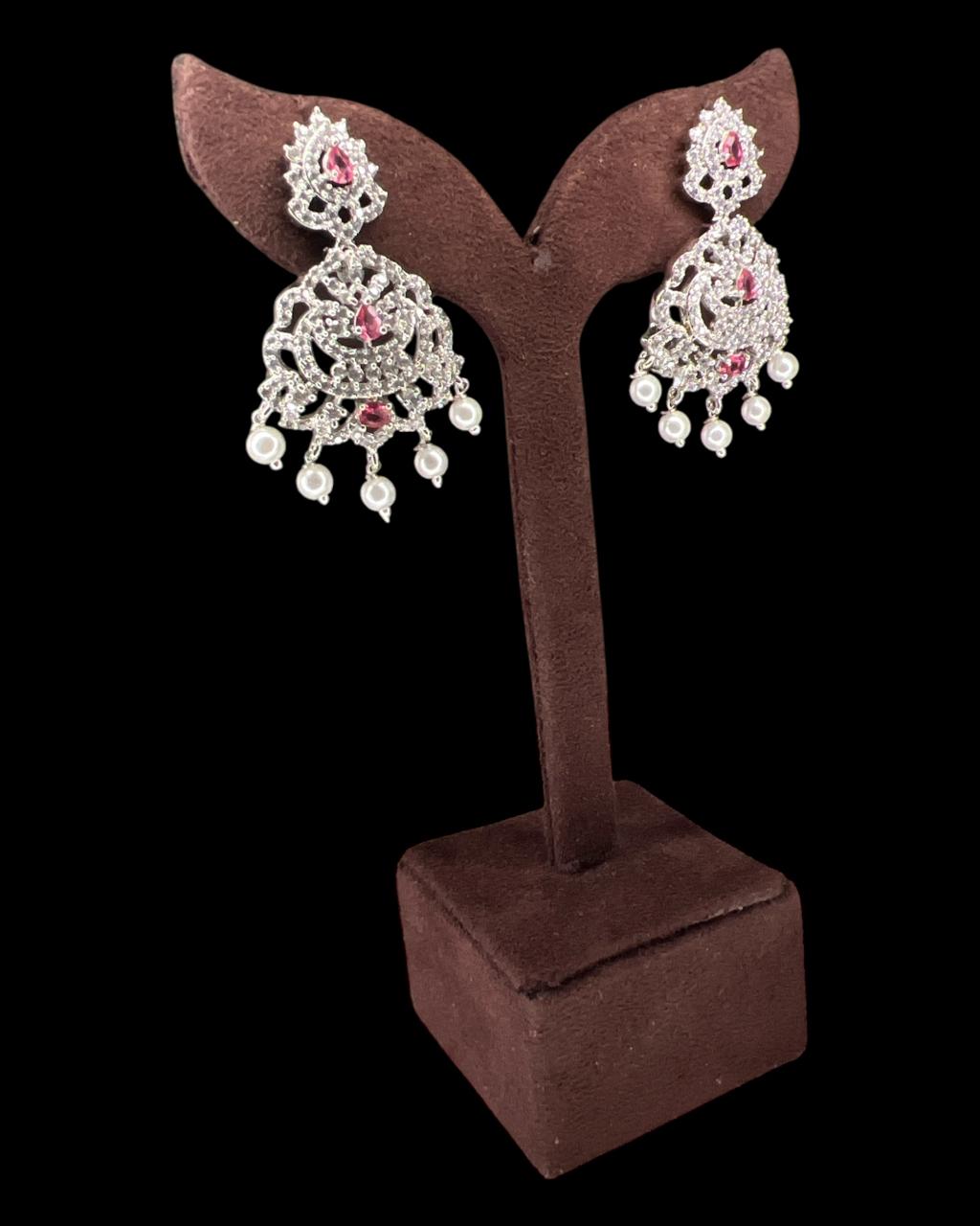 Aranya Silver Rose Gold Earrings
