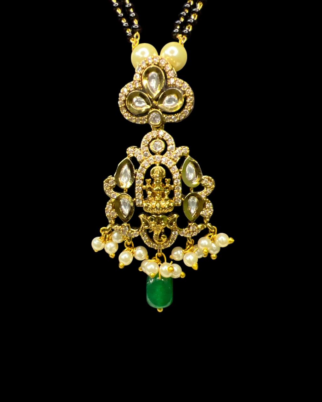 Emerald Kundan Lakshmi Mangalsutra