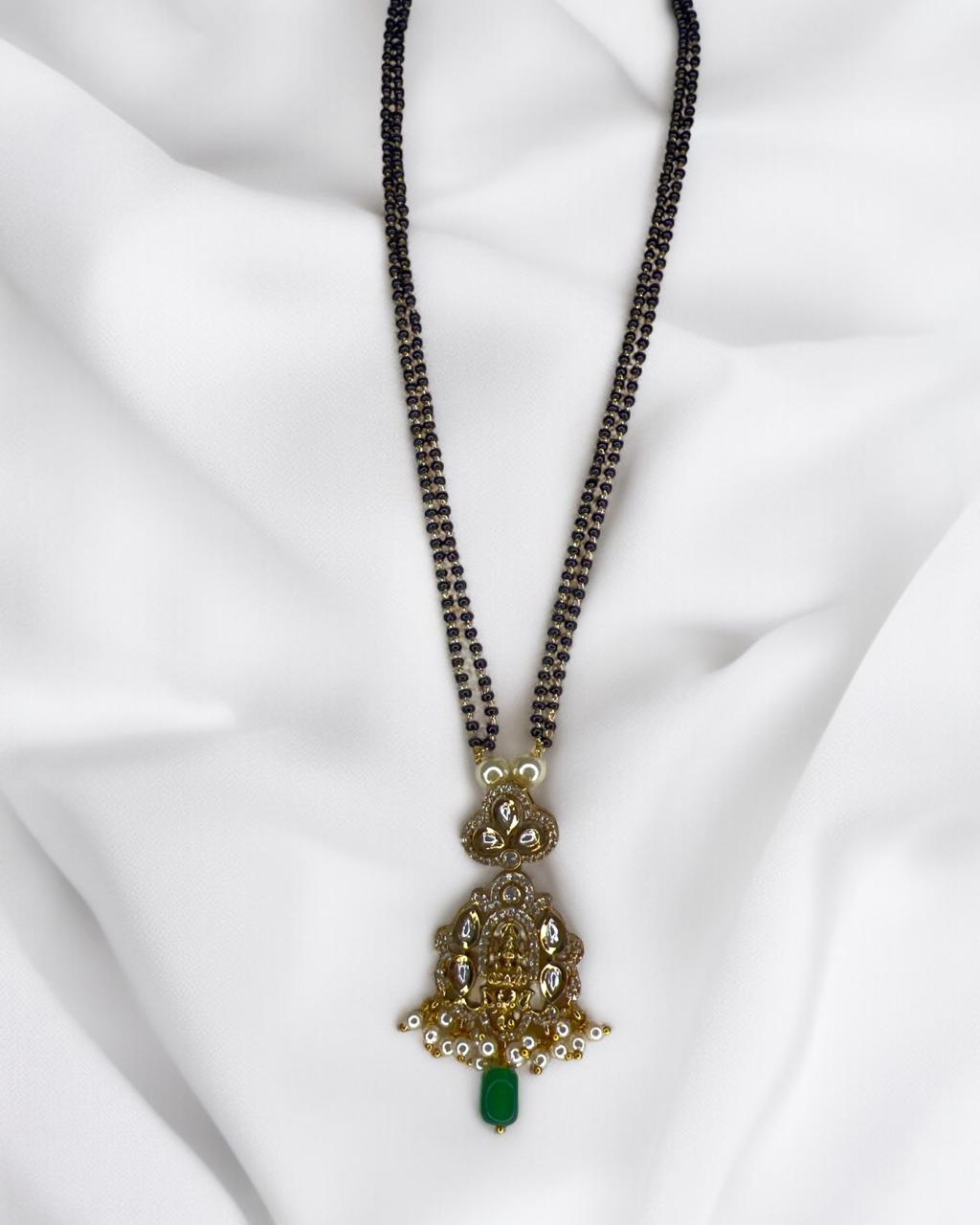 Emerald Kundan Lakshmi Mangalsutra