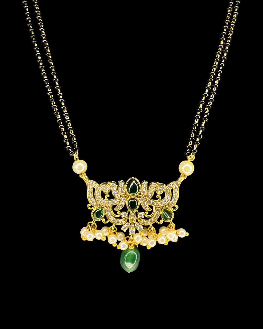 Emerald Lotus Mangalsutra Set