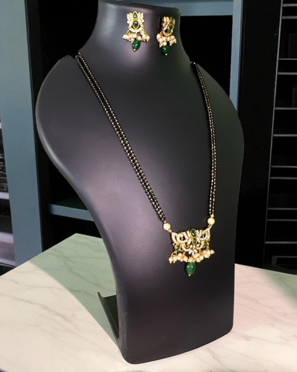 Emerald Lotus Mangalsutra Set