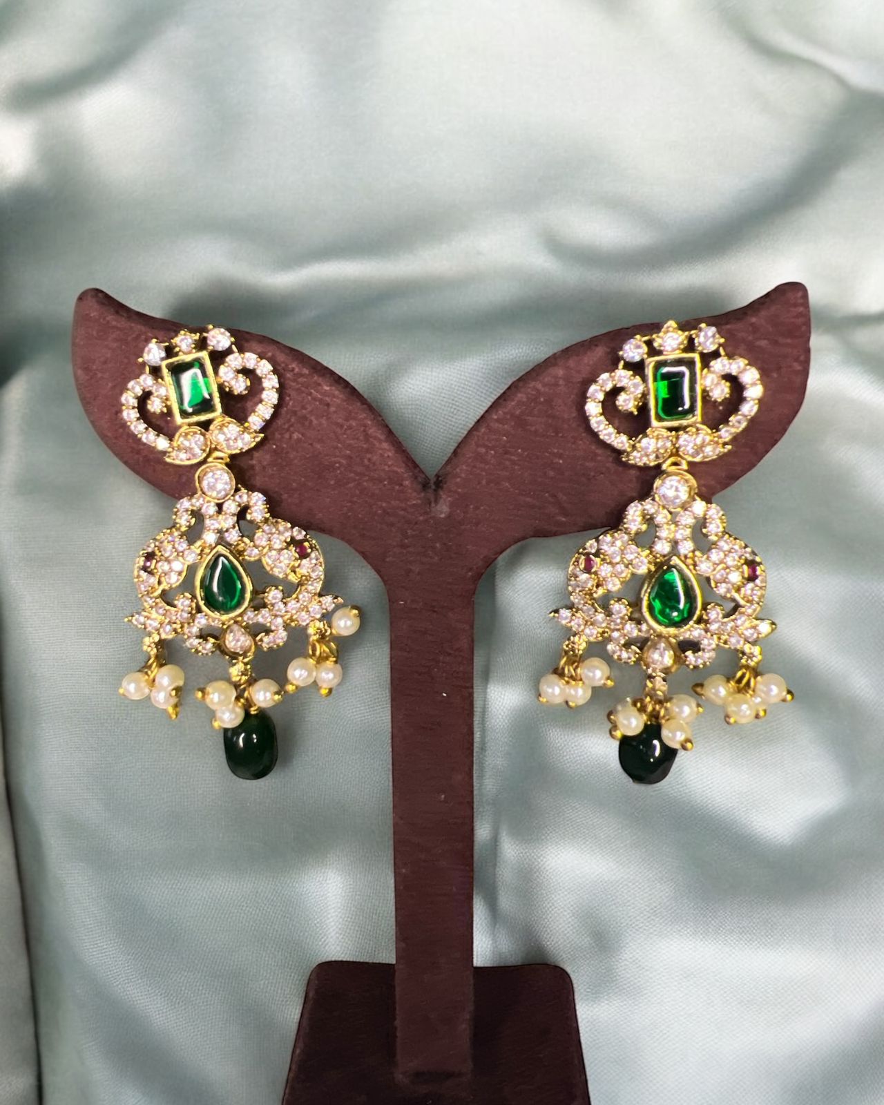 Emerald Royale Chandbali Earrings