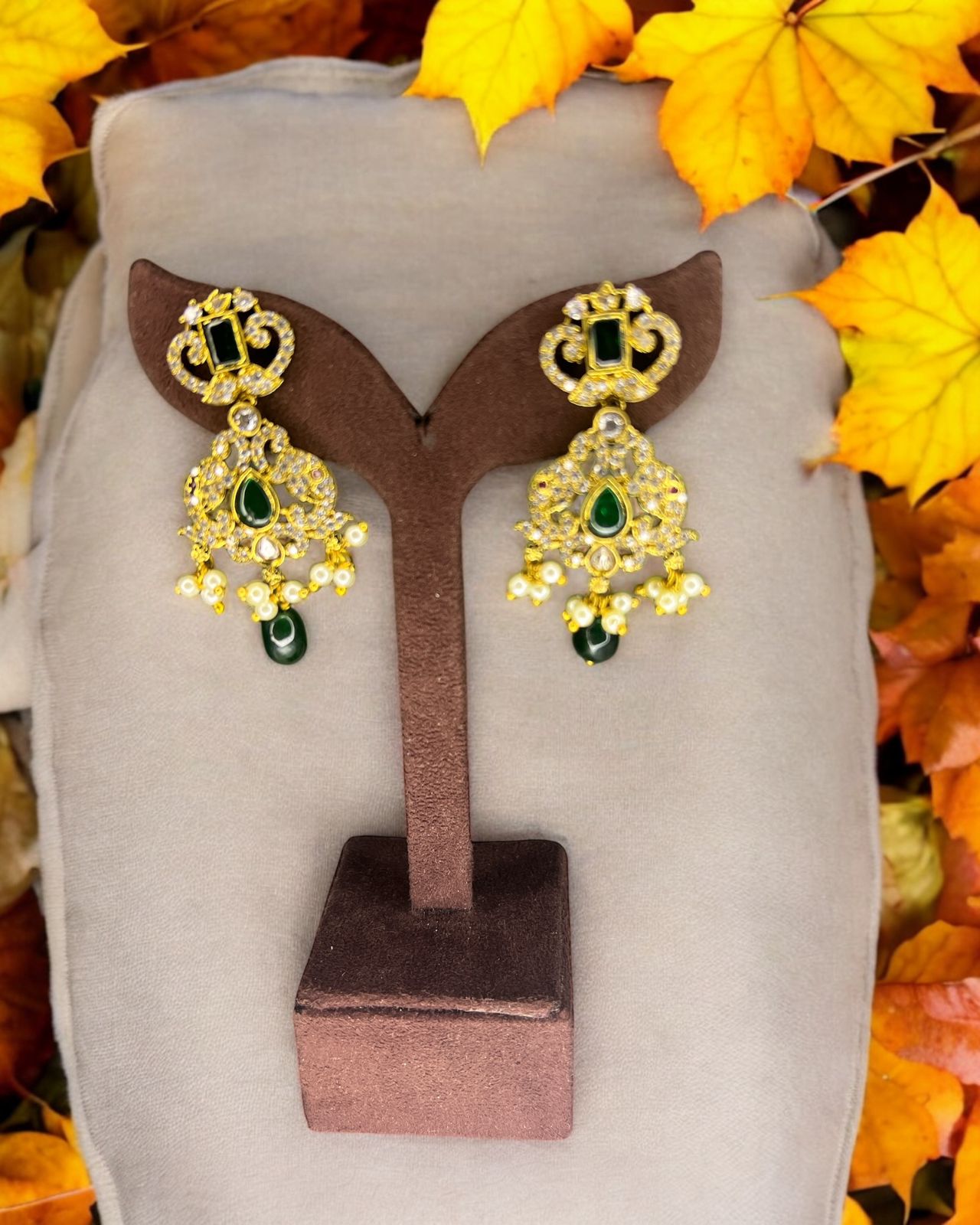 Emerald Royale Chandbali Earrings