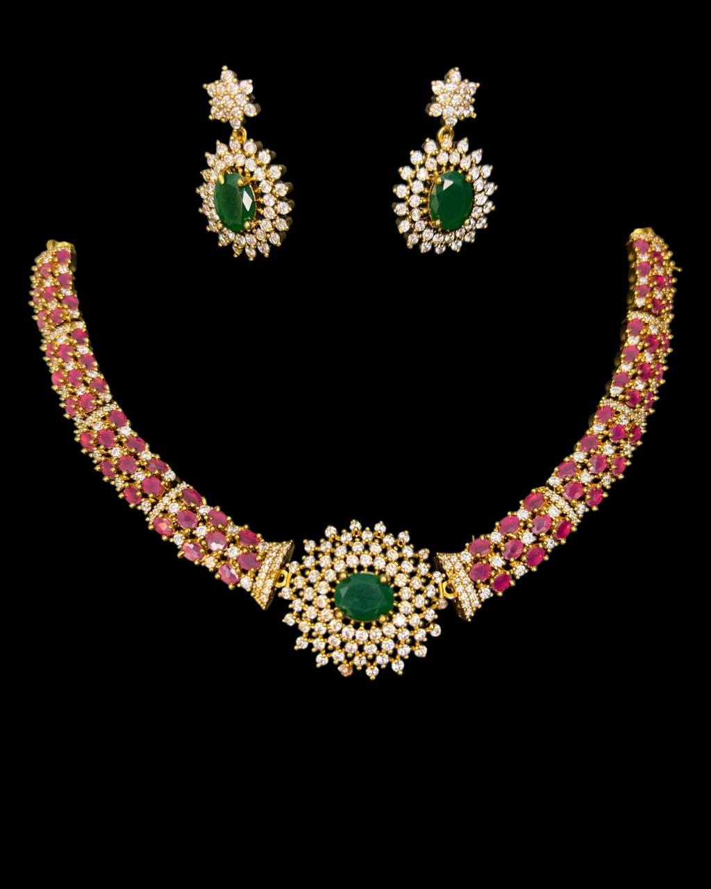 Emerald Ruby Sparkle Choker