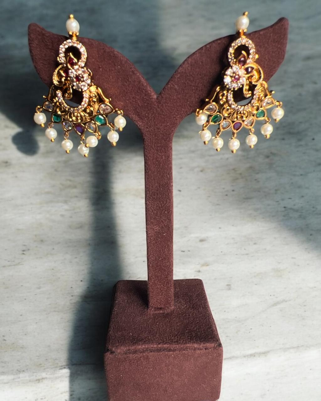 Ganesha Pearl Earrings