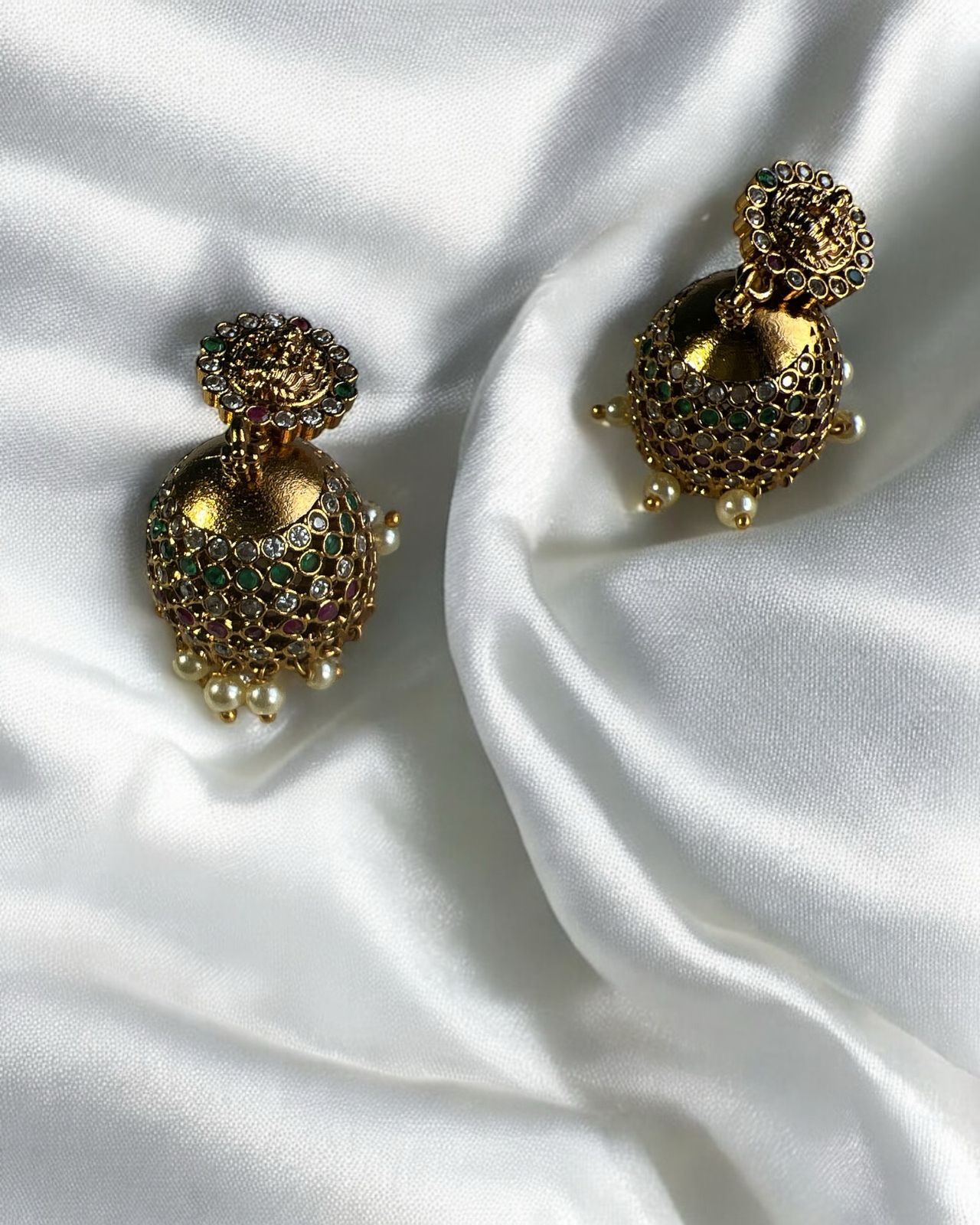 Gold Jhumki Earrings