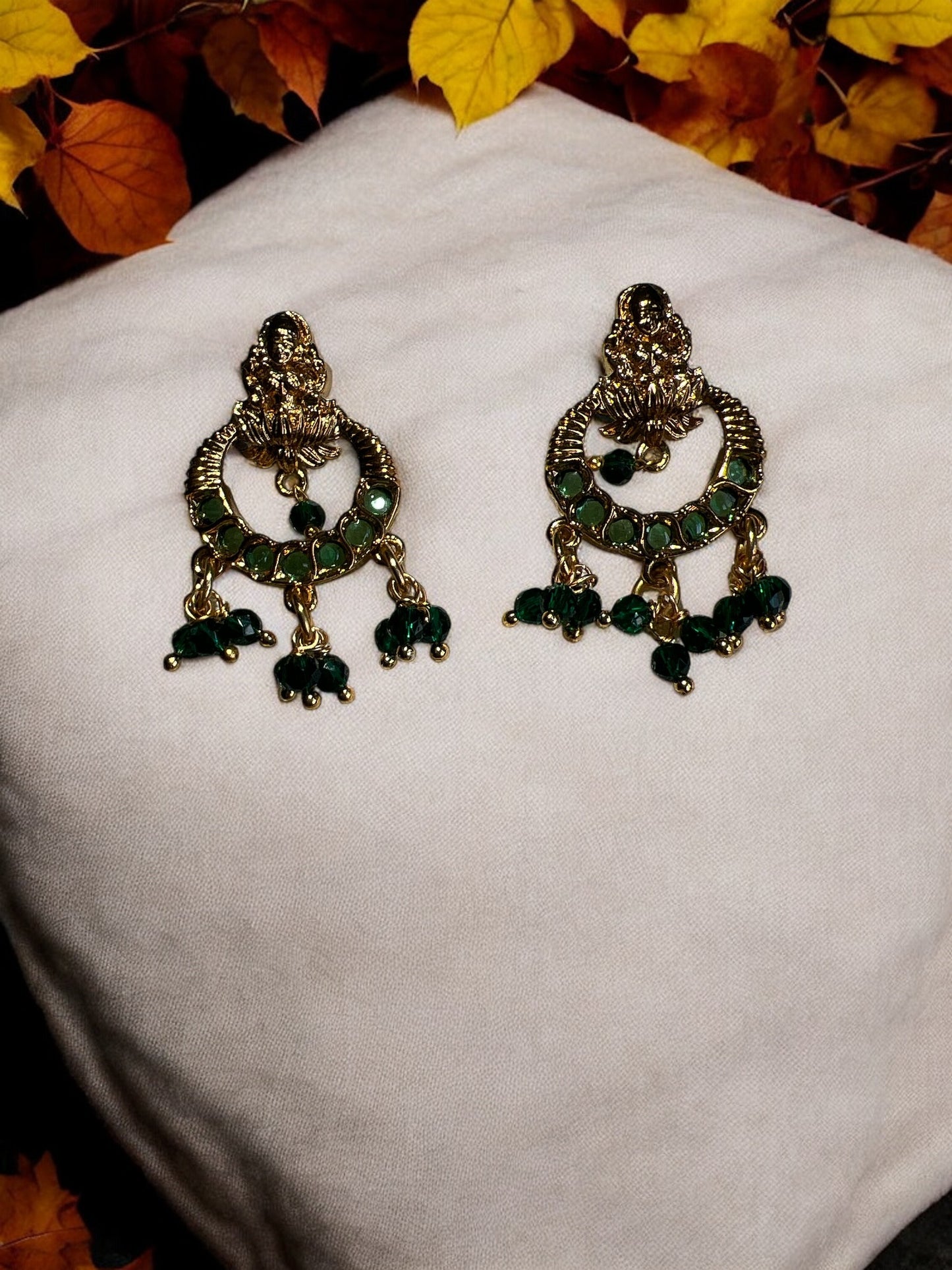 Green hoop earrings