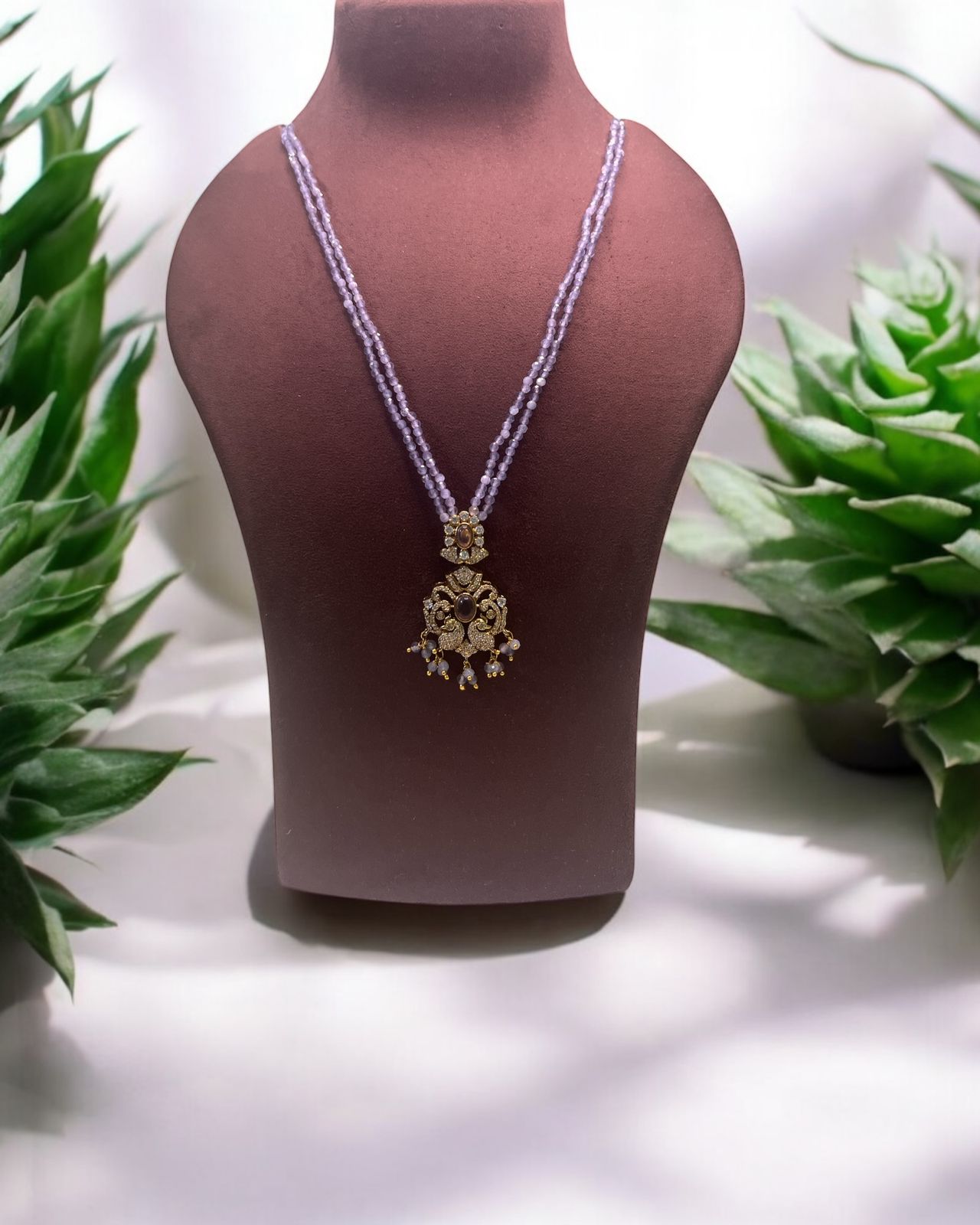 Meher Lilac Drop Pendant Set