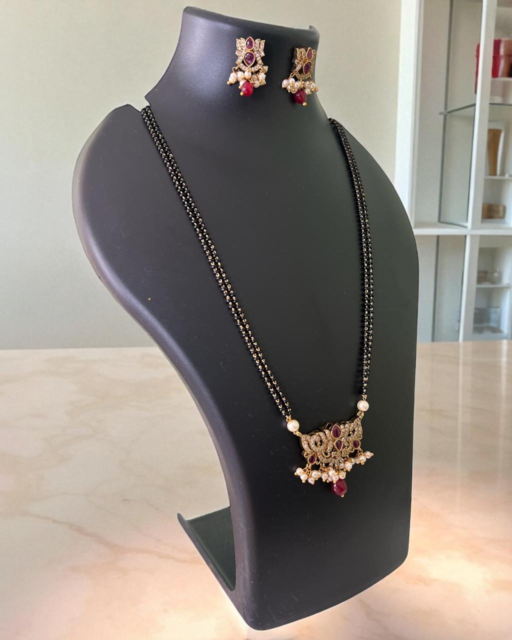 Ruby Lotus Mangalsutra Set