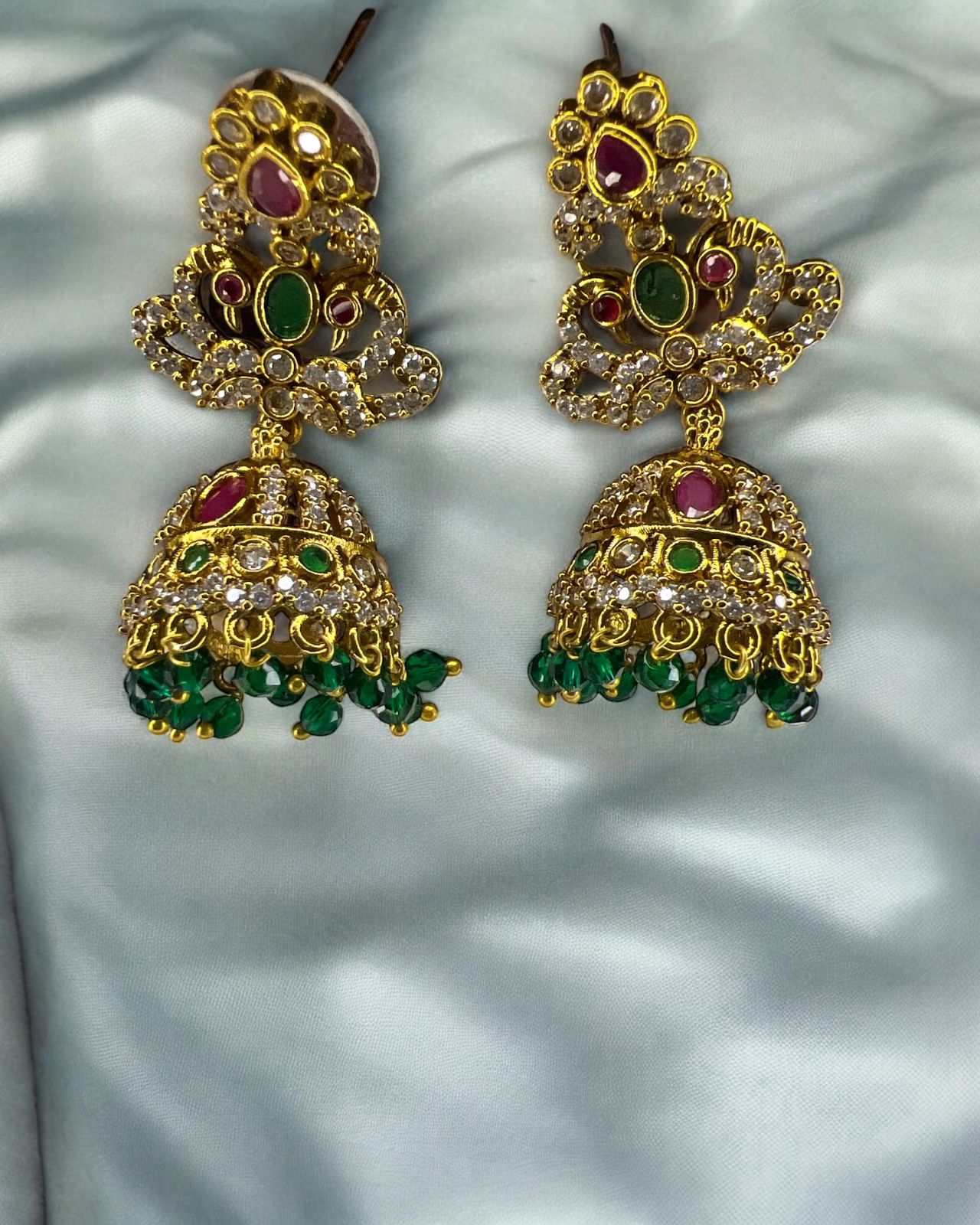 Mohini Emerald Drop Jhumki