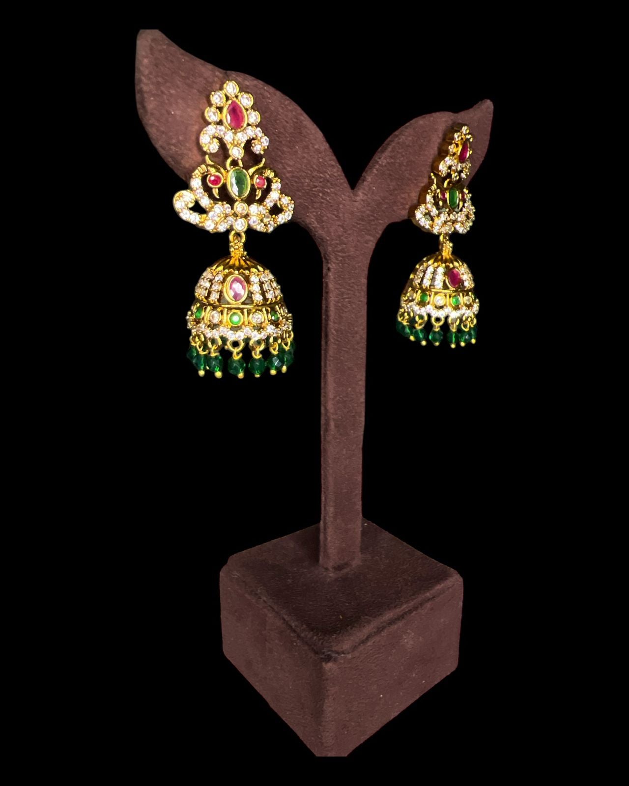 Mohini Emerald Drop Jhumki