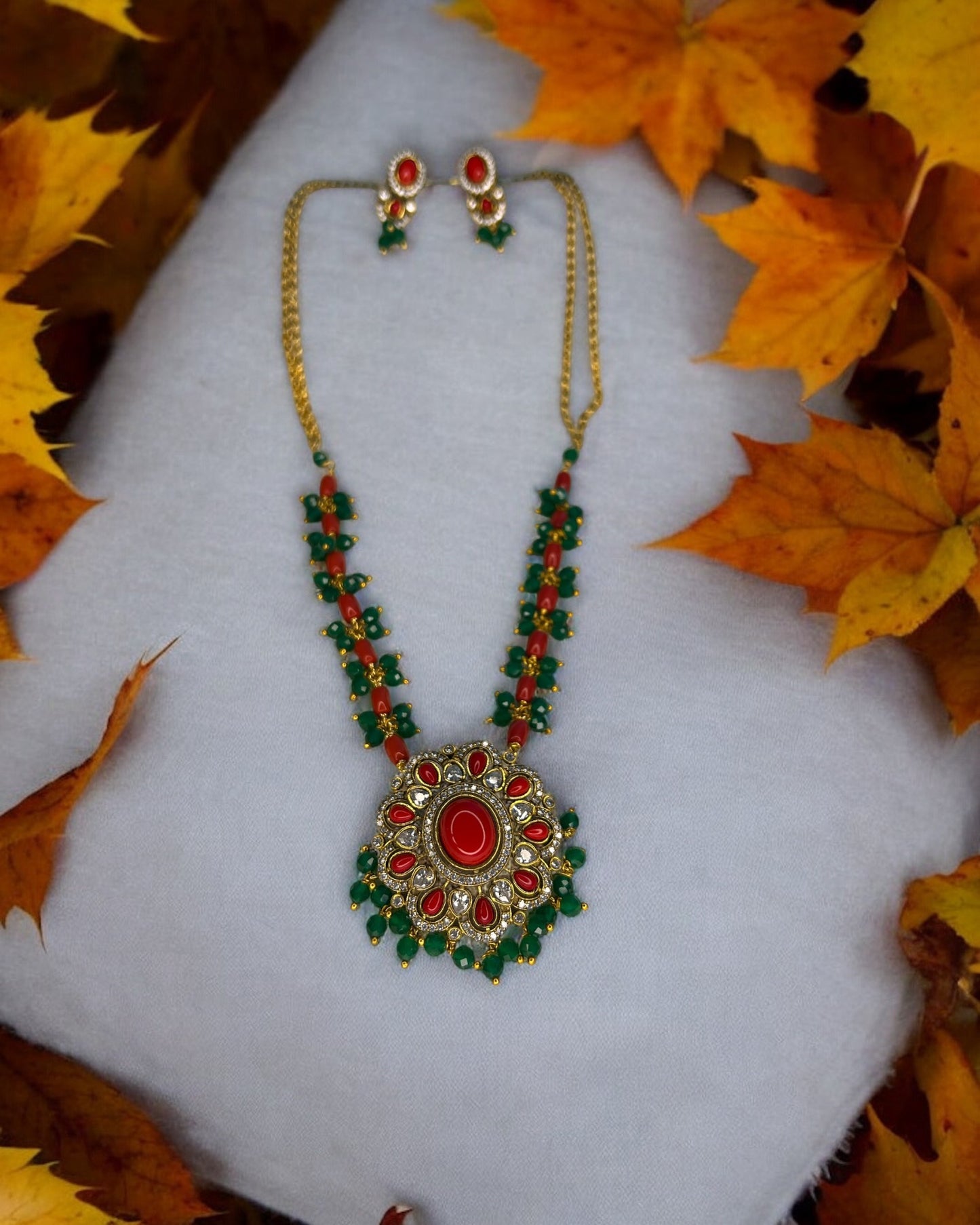 Navaratna Bloom Temple Jewlery Set