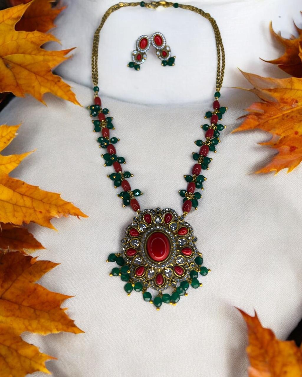 Navaratna Bloom Temple Jewlery Set