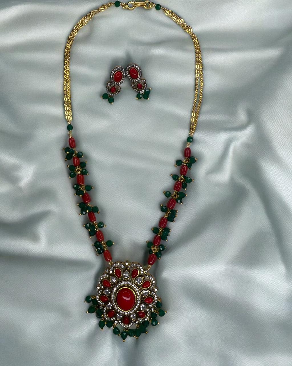 Navaratna Bloom Temple Jewlery Set