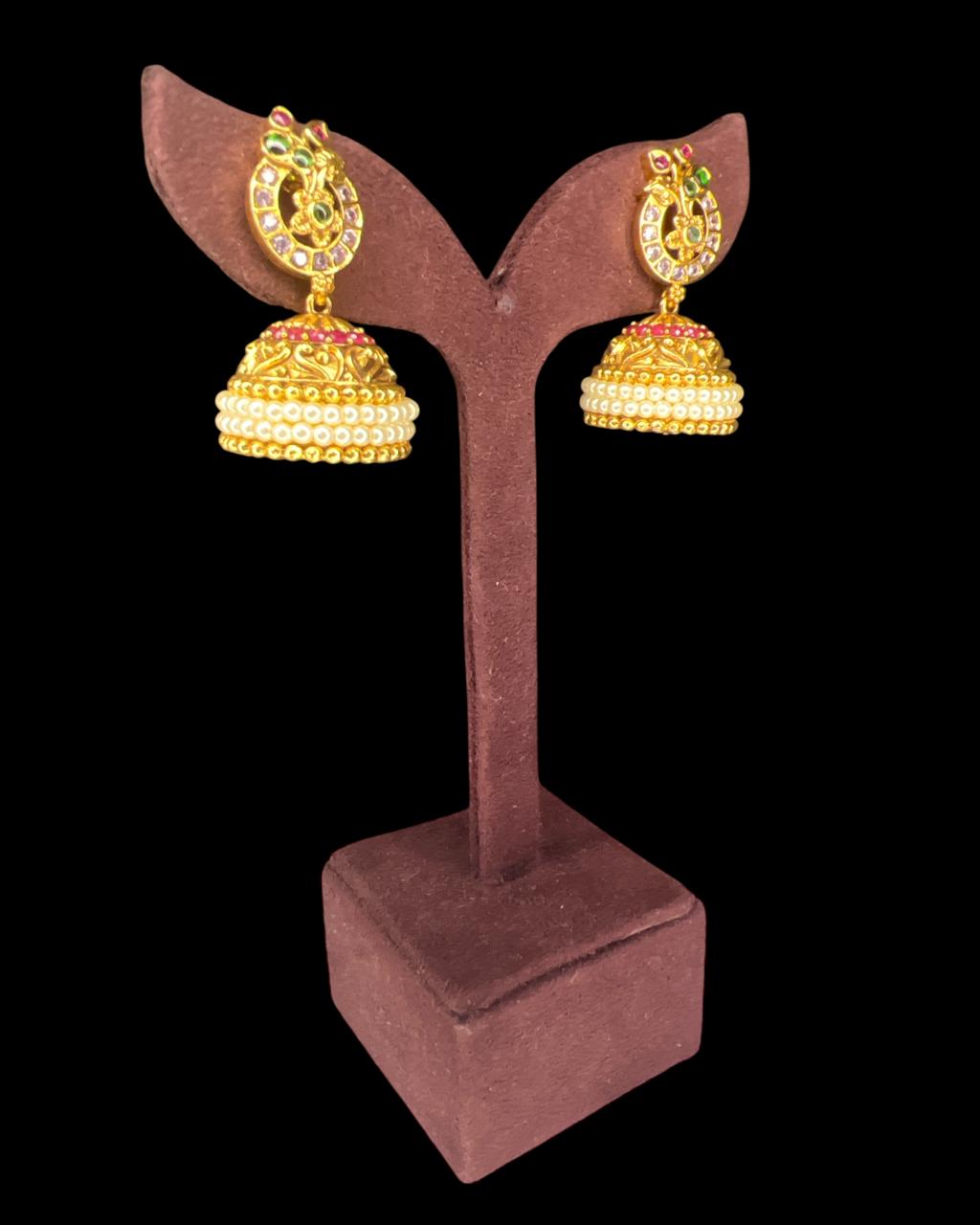 Peacock Pearl Jhumki
