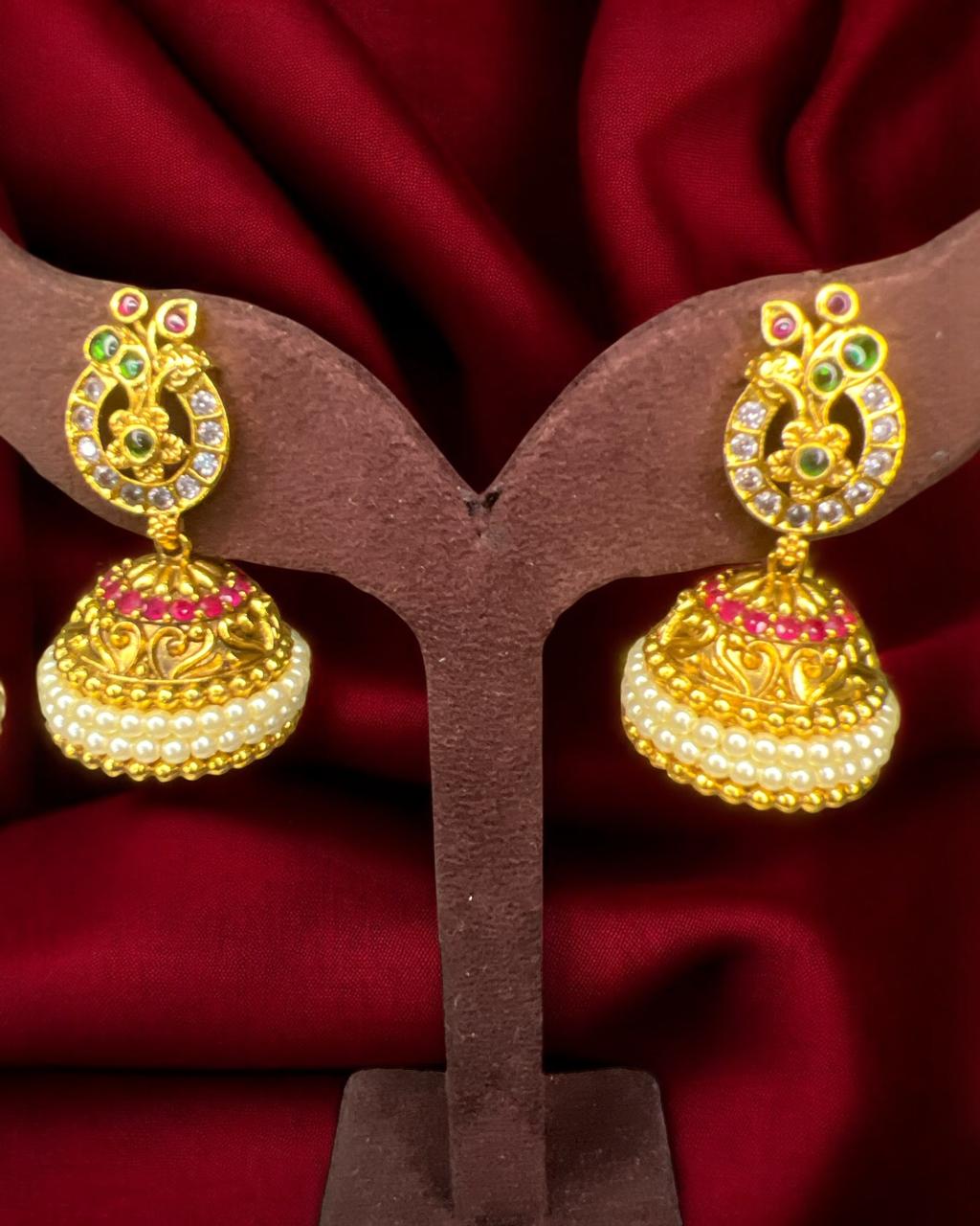 Peacock Pearl Jhumki
