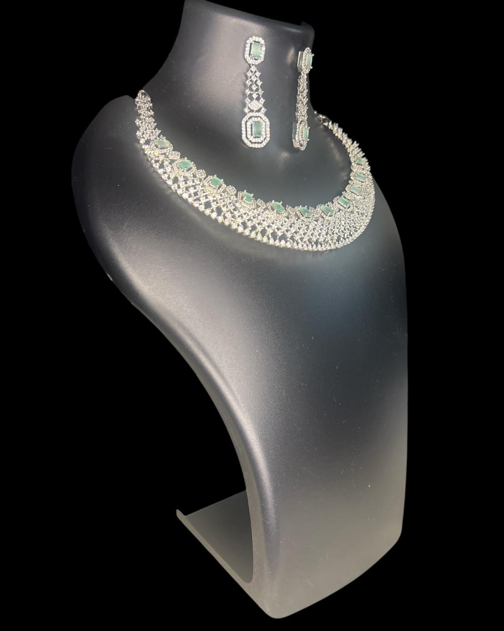 Radiant Pastel green AD/CZ Choker Set