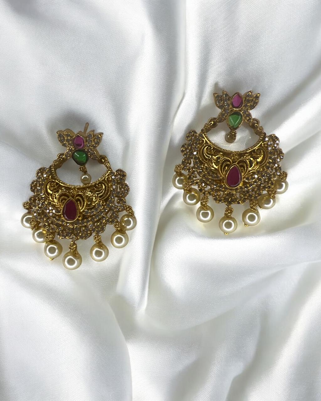 Regal Pearl Drop Chandbali