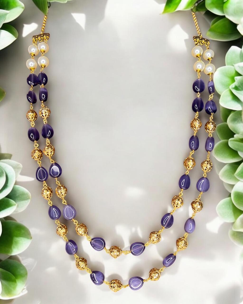 Royal Blue Beaded Necklace