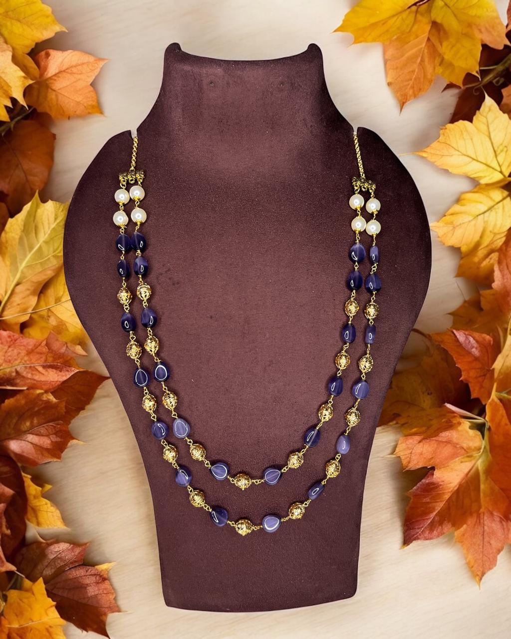 Royal Blue Beaded Necklace