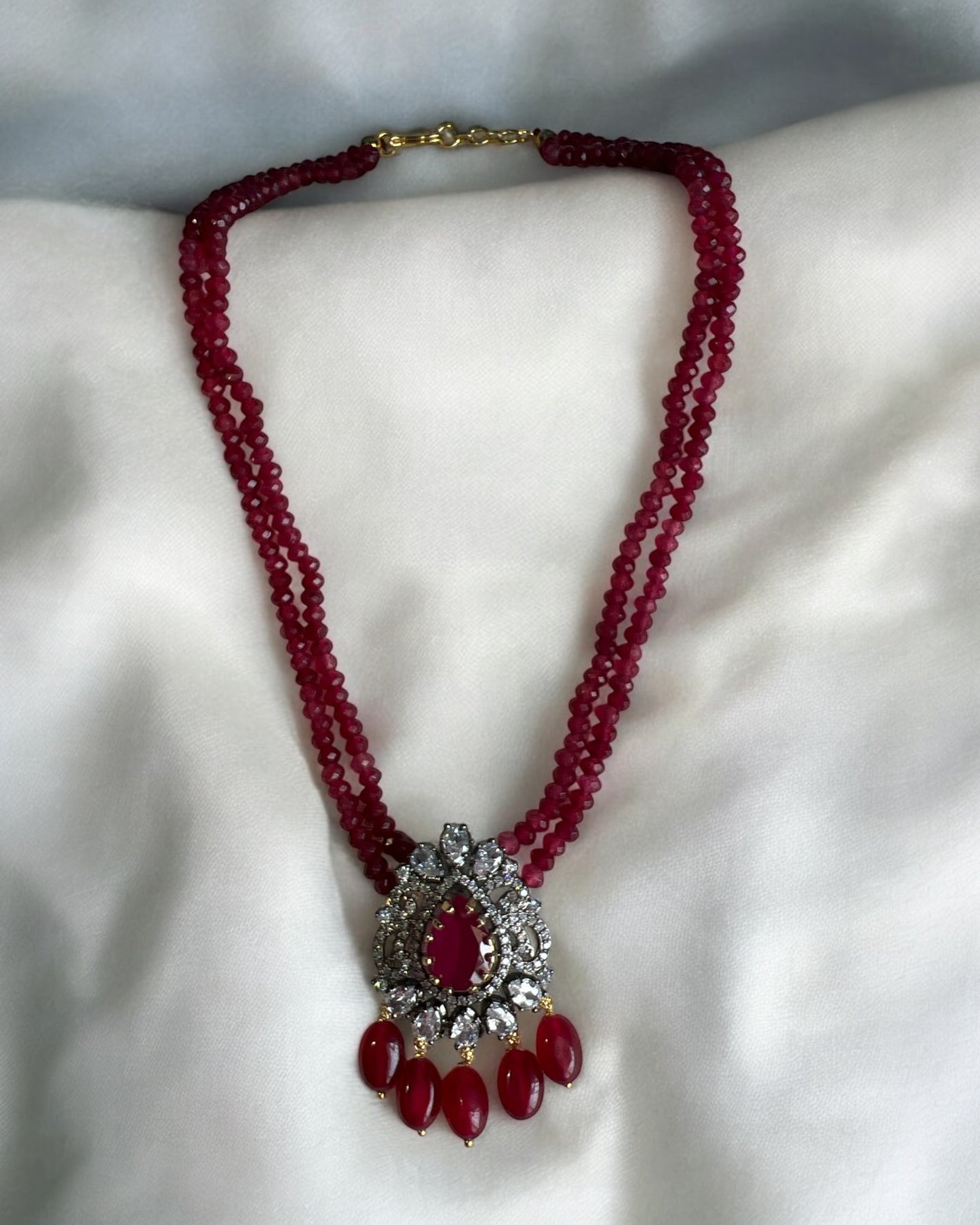Ruby Beaded Necklace