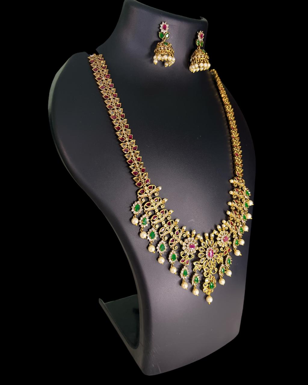 Ruby Emerald Bridal Haram Set