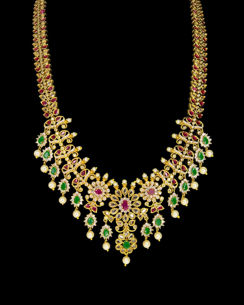 Ruby Emerald Bridal Haram Set