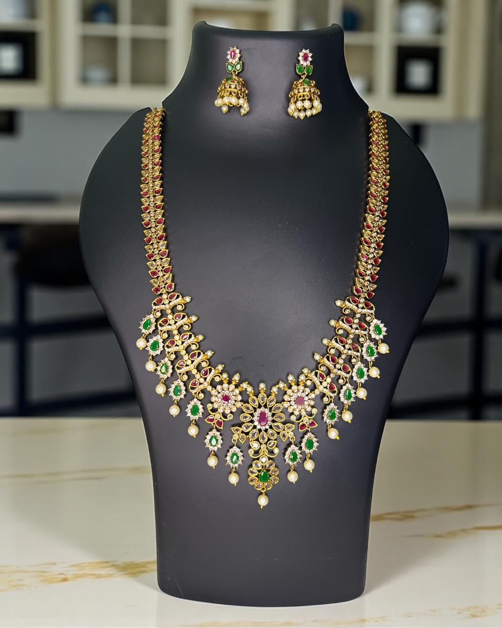 Ruby Emerald Bridal Haram Set