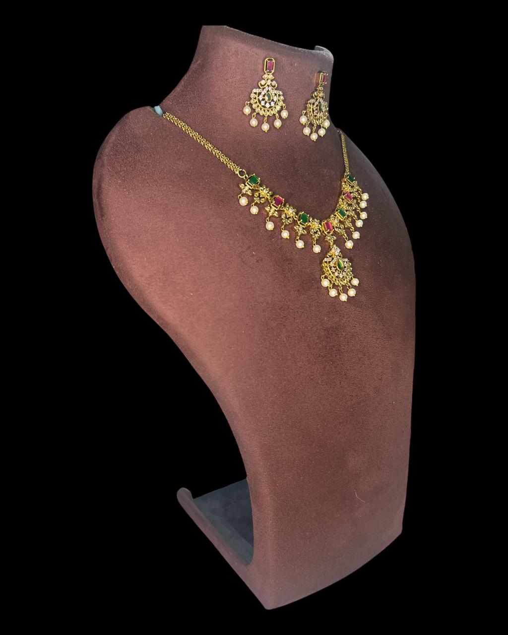 Ruby Emerald Pearl Set