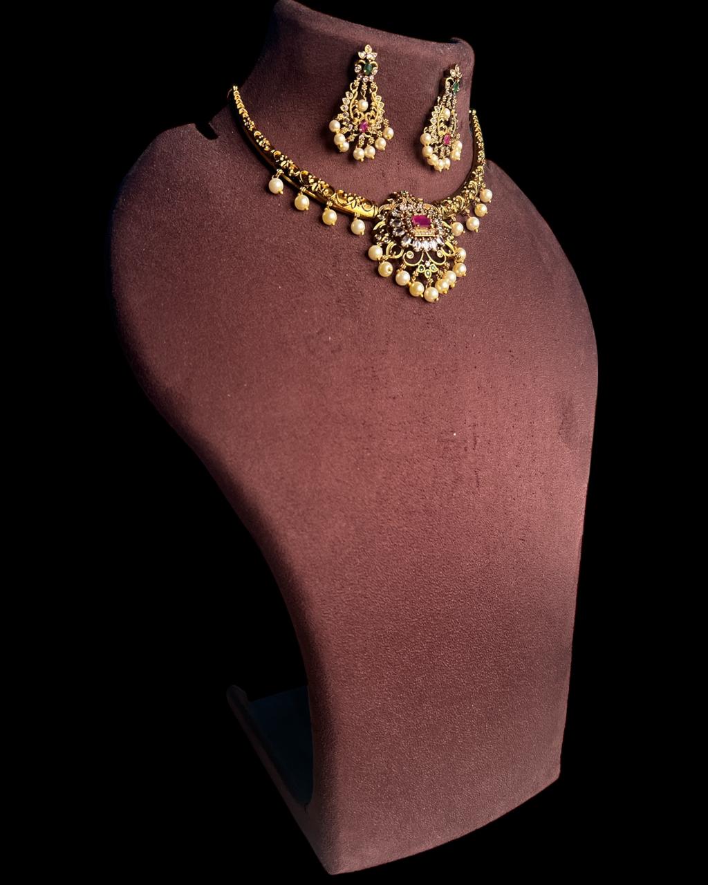 Rudrakshi Pearl Temple Kanthe Set