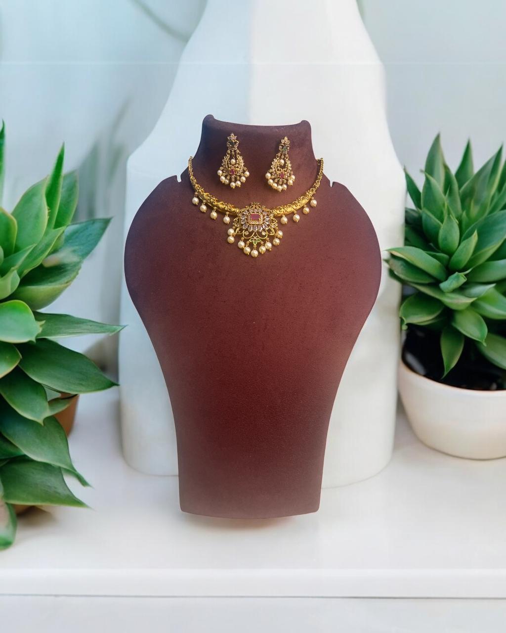 Rudrakshi Pearl Temple Kanthe Set