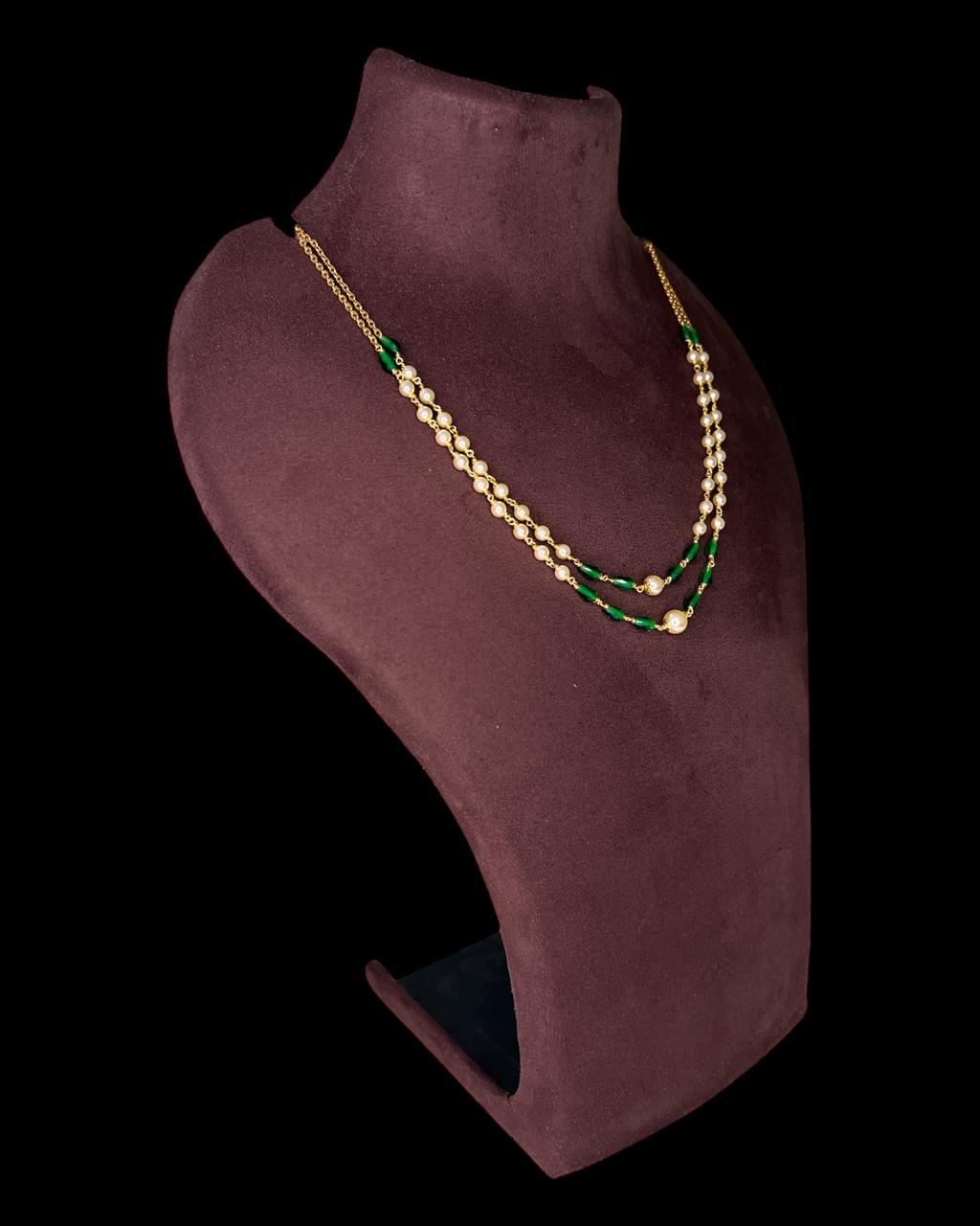 Tarini Green Layered necklace