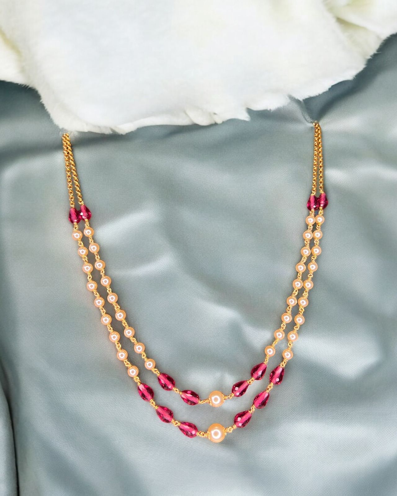 Tarini Pink Layered necklace
