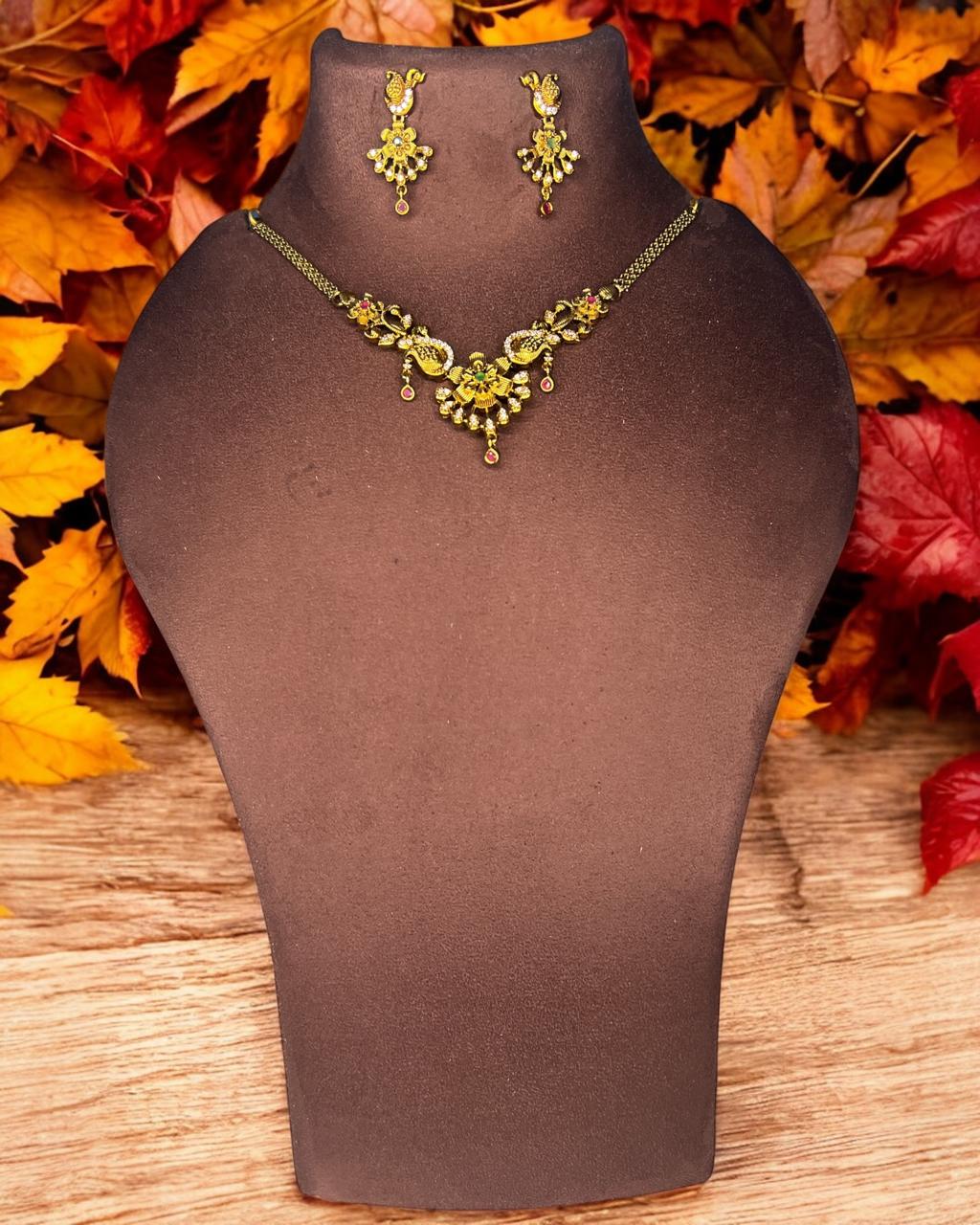 Vaanya Peacock Blossom Necklace Set