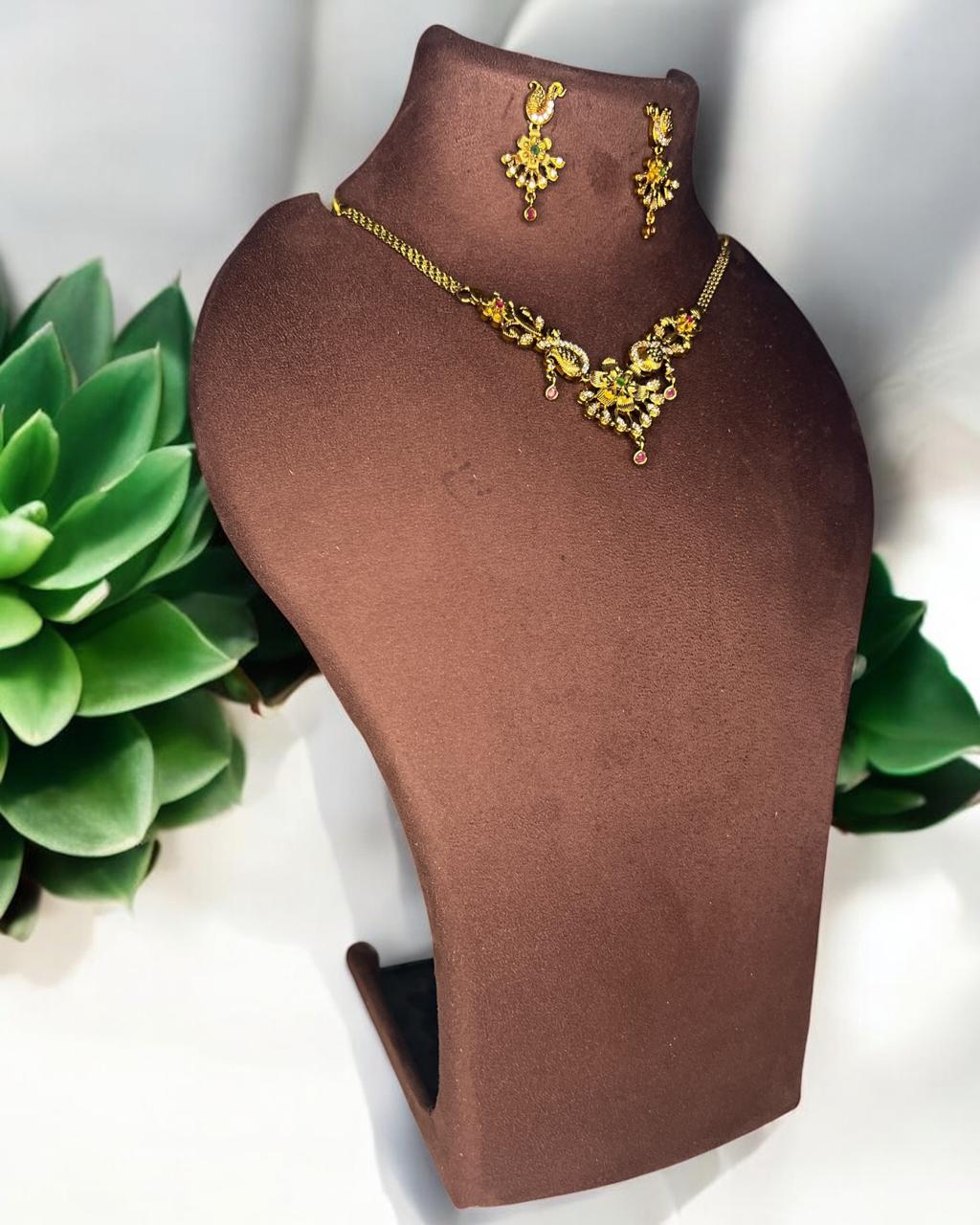Vaanya Peacock Blossom Necklace Set