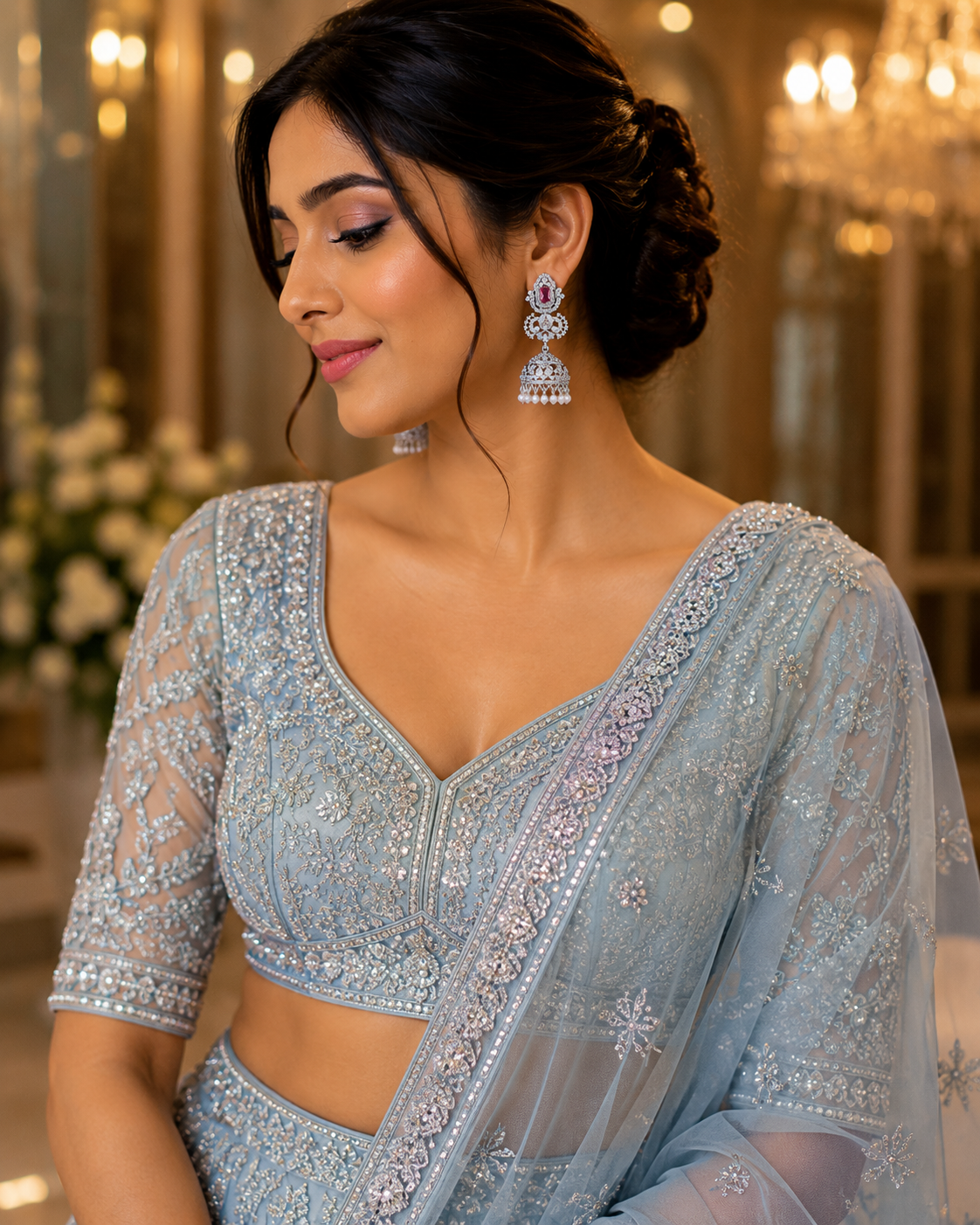 Elegant Rose Gold Jhumki Earrings