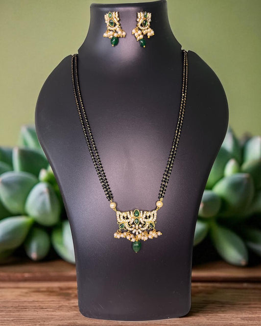 Emerald Lotus Mangalsutra Set