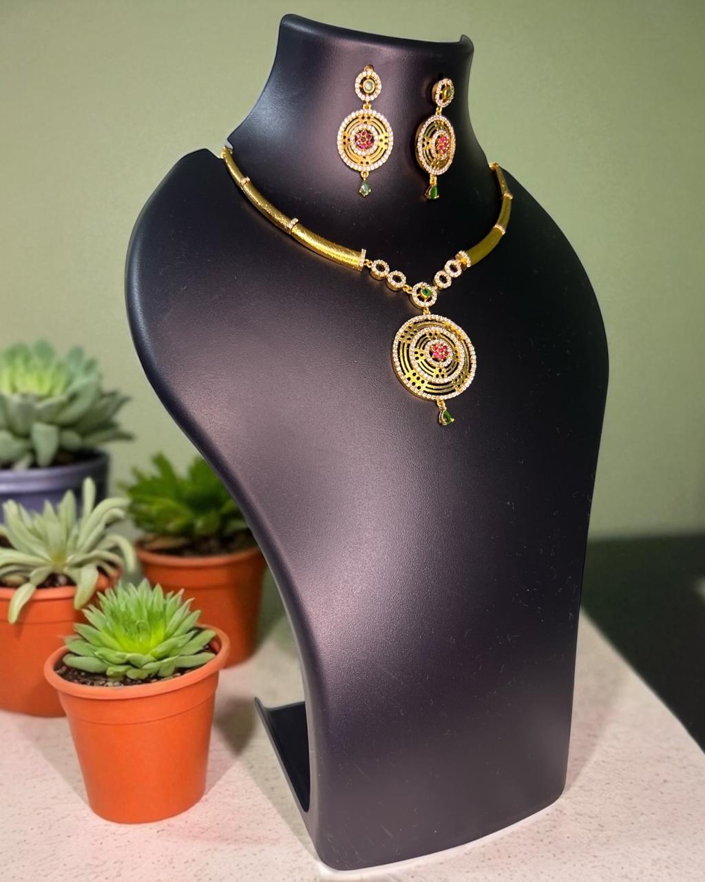 Golden Mandala Pendant Set