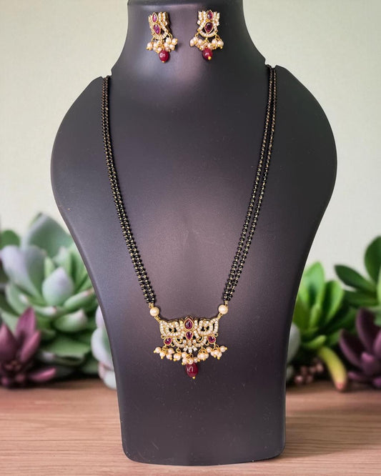 Ruby Lotus Mangalsutra Set