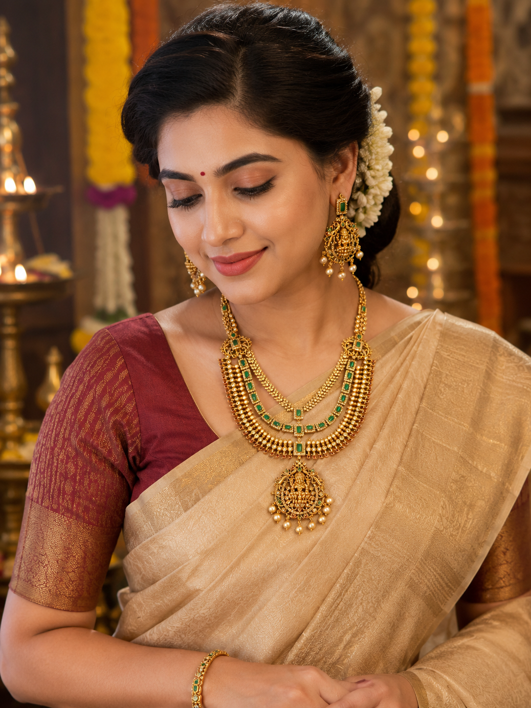 Lakshmi Emerald Set