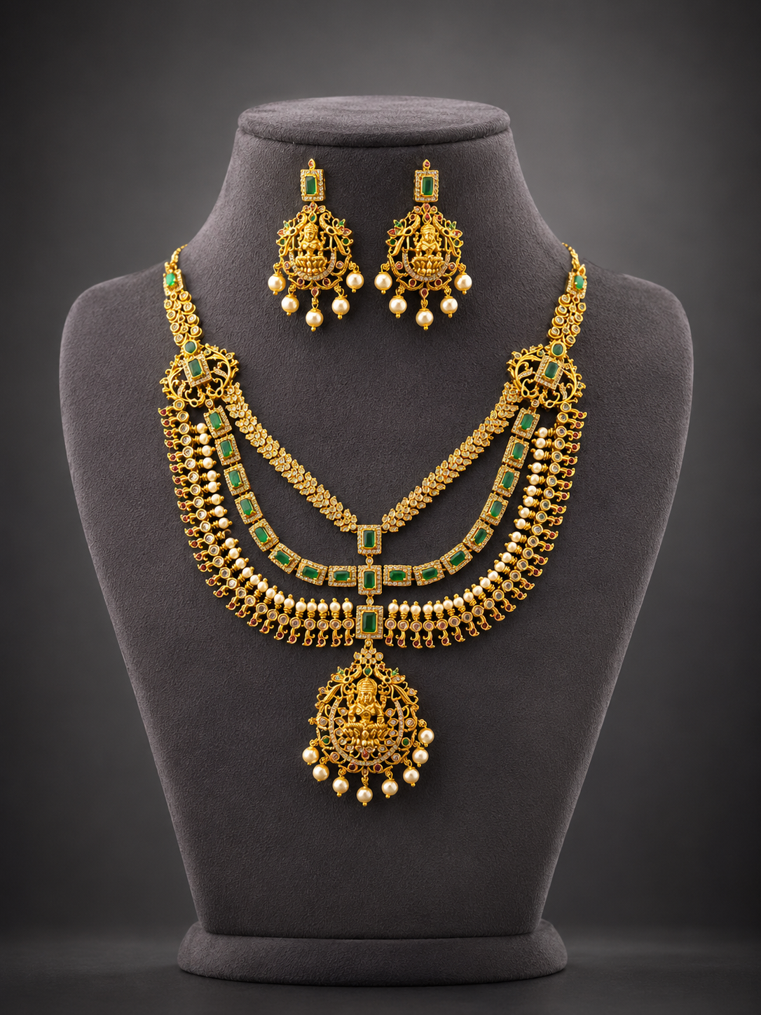 Lakshmi Emerald Set