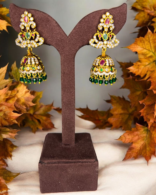 Mohini Emerald Drop Jhumki