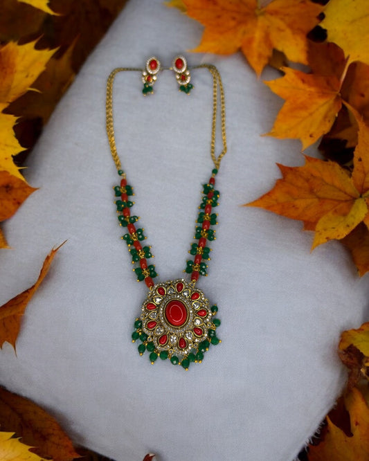 Navaratna Bloom Temple Jewlery Set