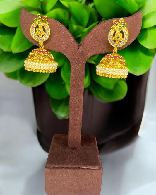 Peacock Pearl Jhumki