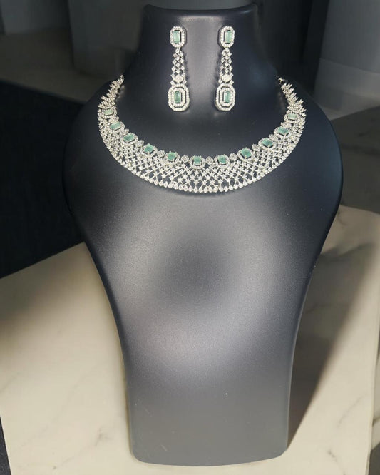 Radiant Pastel green AD/CZ Choker Set
