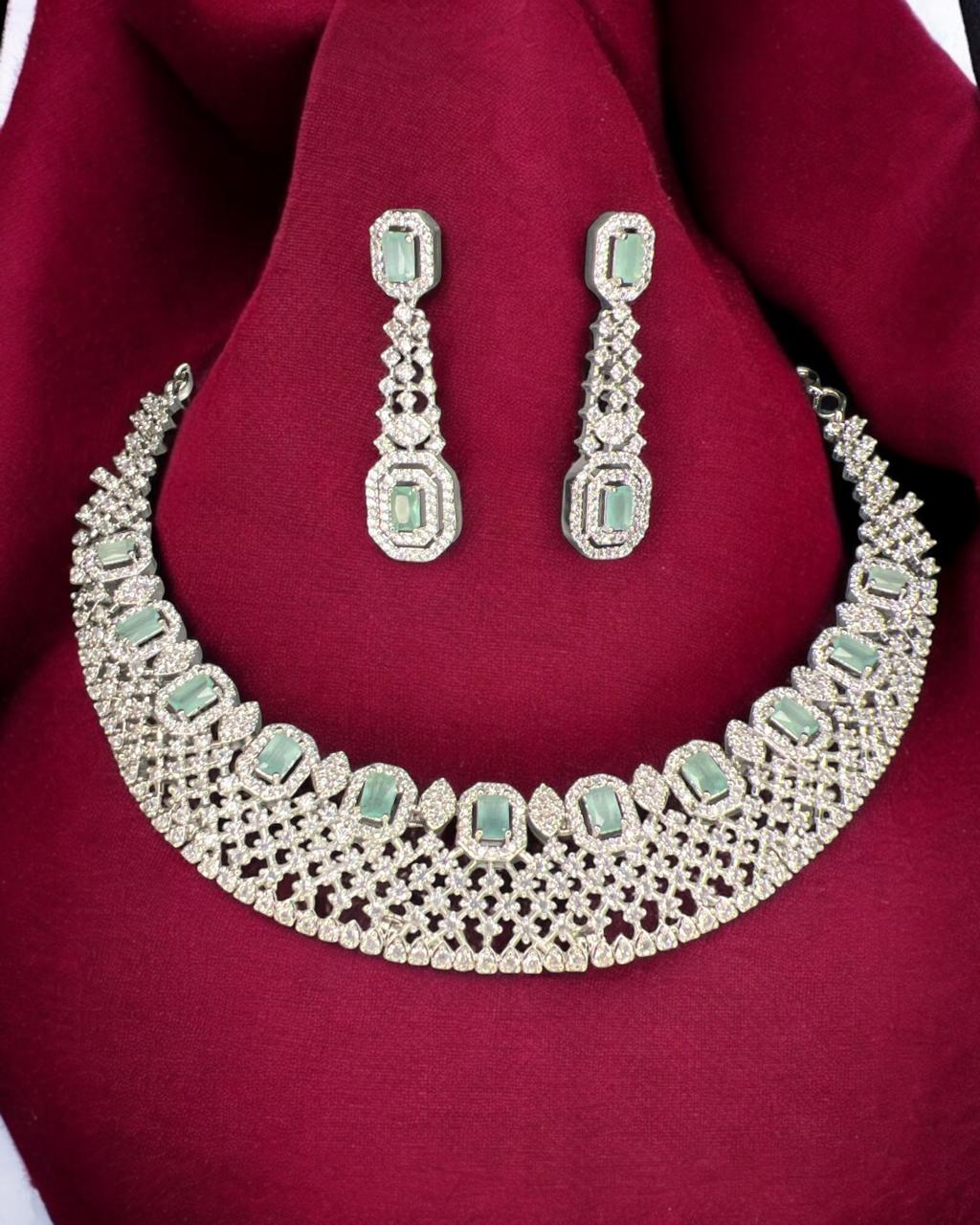 Radiant Pastel green AD/CZ Choker Set