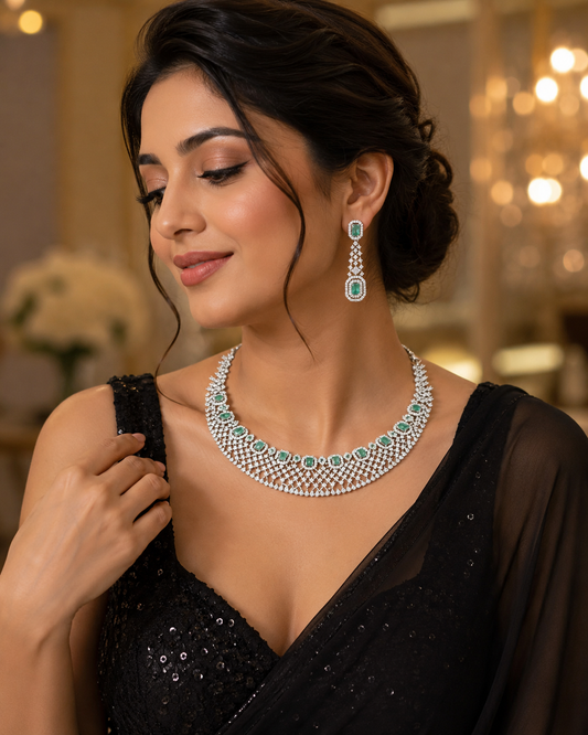 Radiant Pastel green AD/CZ Choker Set